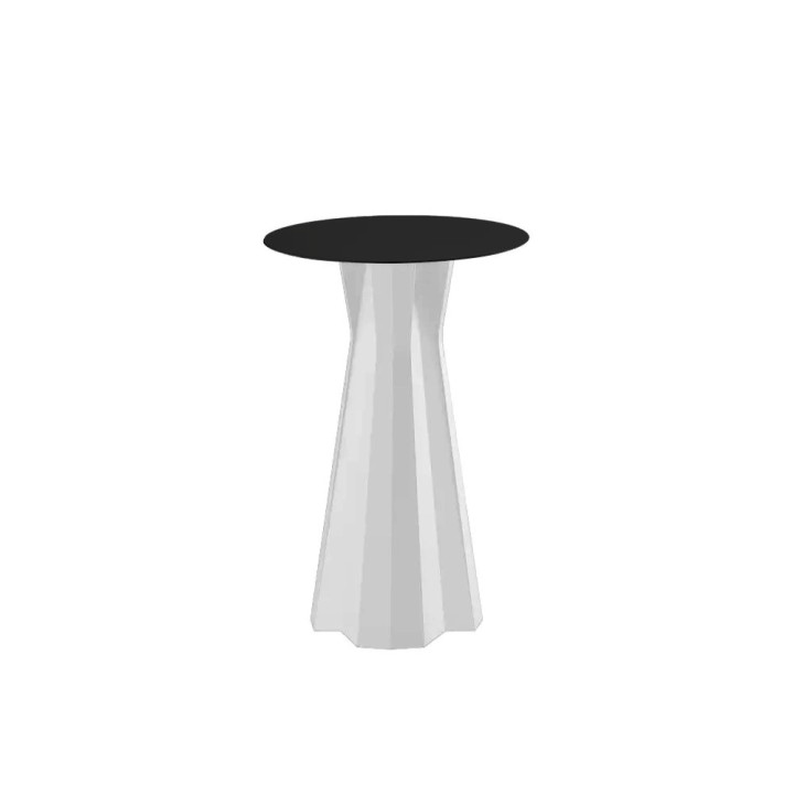 Table Haute - FROZEN - PLUST - Plateau rond HPL noir