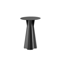 Table Haute - FROZEN - PLUST - Plateau rond HPL noir