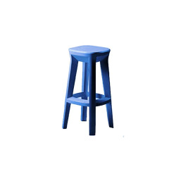 Tabouret de bar carré Bleu