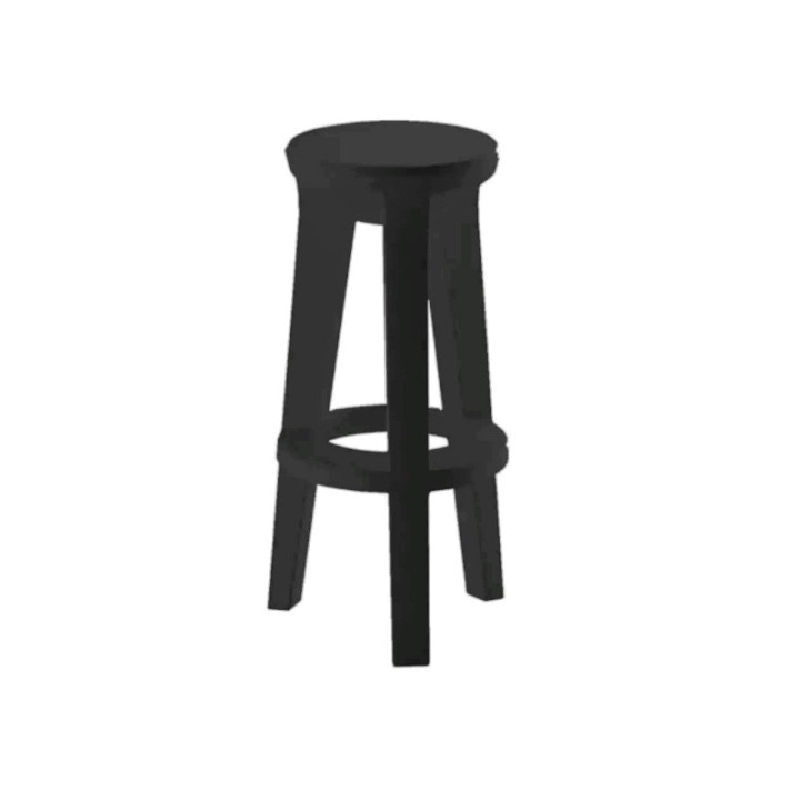 Tabouret haut frozen plust  perle noir