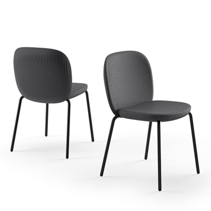 Chaise empilable avec pieds métalliques_granito