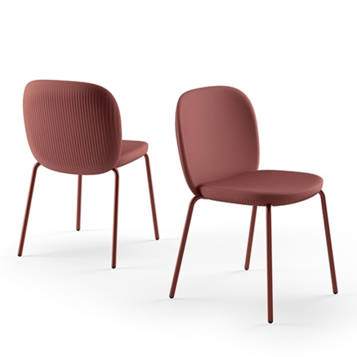 Chaise empilable avec pieds métalliques_lava