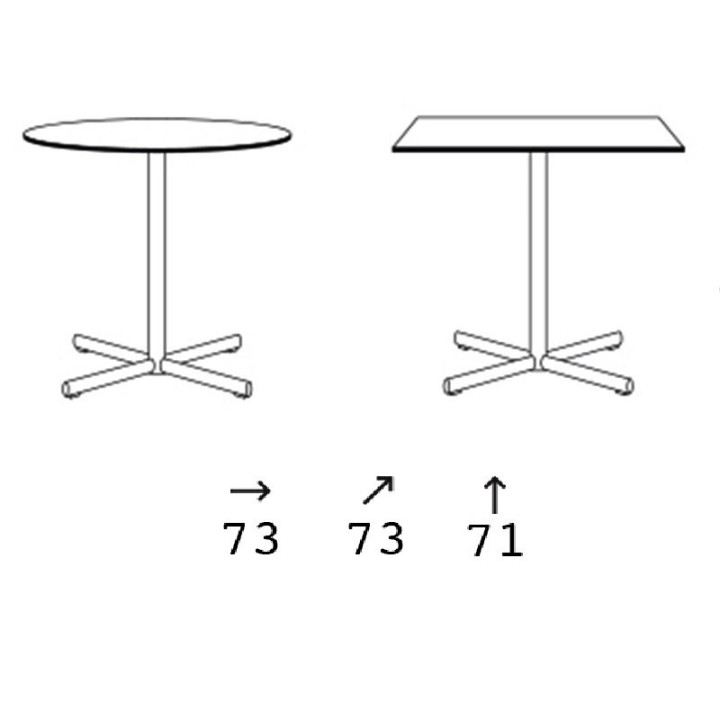 Table bistrot avec plateau rond ou carré - FADE - plust dimensions