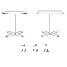 Table bistrot avec plateau rond ou carré - FADE - plust dimensions