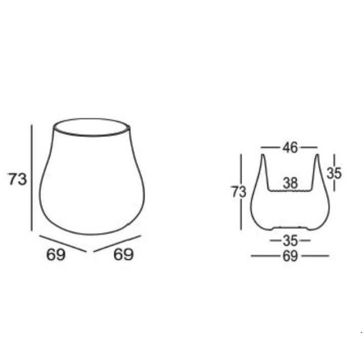 Pot de fleurs d'intérieur et d'extérieur drop dimensions