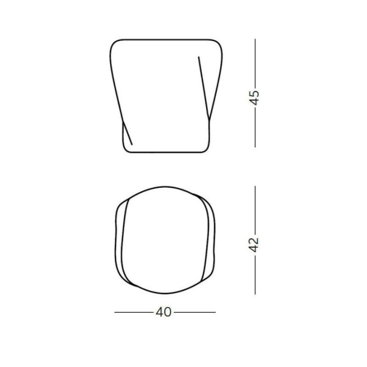 Table d'appoint ou tabouret D40 - REBORN - slide dimensions