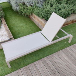 Transat inclinable 5 positions sur roulettes - UNA - TRESI