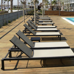 Transat inclinable 5 positions sur roulettes - UNA - TRESI