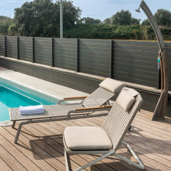 Transat de Piscine Aluminium & Bois - KAKAO - TRESI