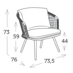 Fauteuil de jardin vintage - ATHENA - TRESI