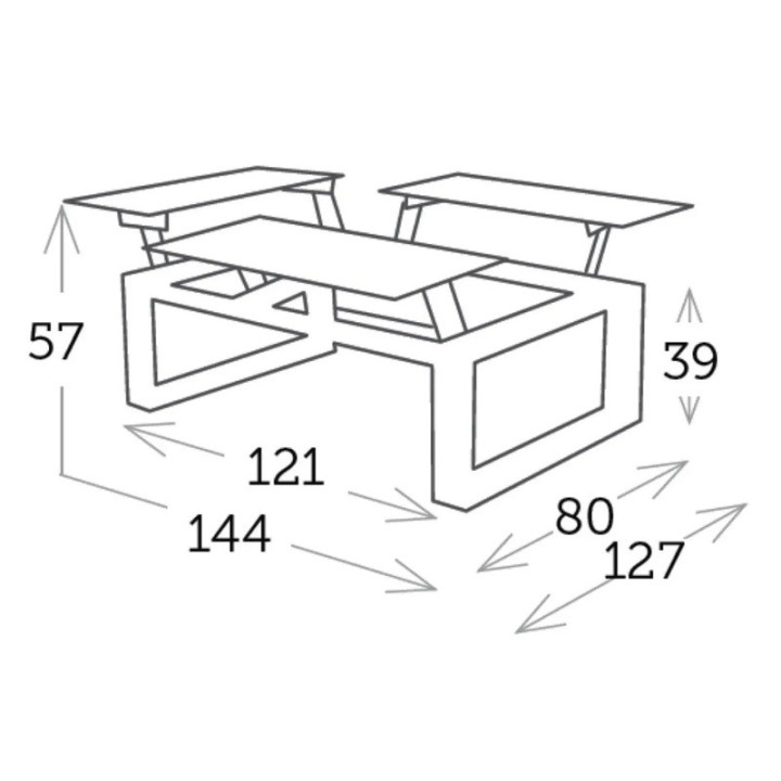 Table basse modulable en aluminium avec 3 plateaux - FERMO - TRESI