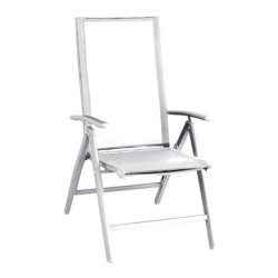 Fauteuil inclinable 4 positions structure en aluminium, assise et dossier en toile - YORK - TRESI