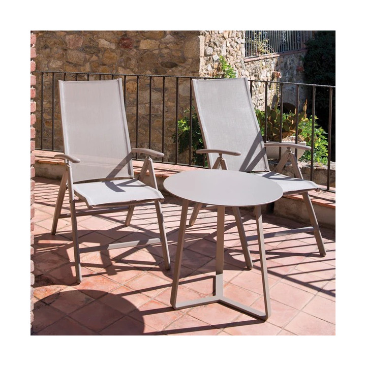 Fauteuil inclinable 4 positions structure en aluminium, assise et dossier en toile - YORK - TRESI