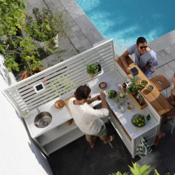 Cuisine d’extérieur design avec évier et bar intégré - MOMMA
