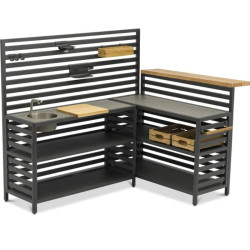 Cuisine d’extérieur design avec évier et bar intégré - MOMMA