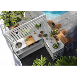 Cuisine d’extérieur design avec évier et bar intégré - MOMMA