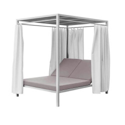 Lit de jardin design avec rideaux