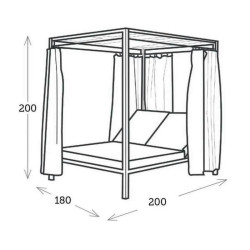 Lit de jardin design avec rideaux