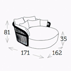 Lit de jardin rond en corde – confort et design extérieur - MITO - TRESI