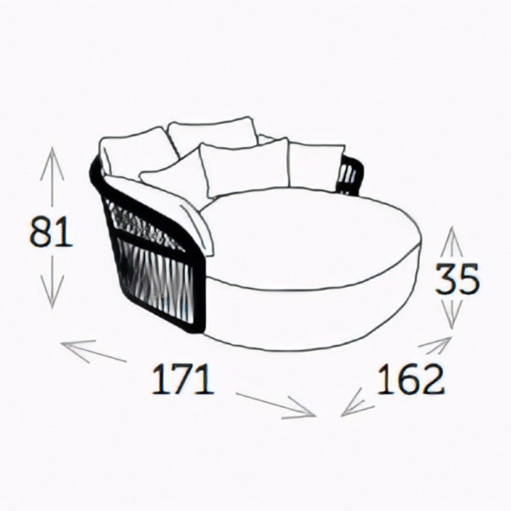 Lit de jardin rond en corde – confort et design extérieur - MITO - TRESI