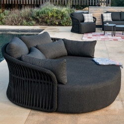 lit de jardin rond en corde – confort et design extérieur-DA803ROBL