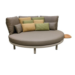 Lit de jardin rond avec plateau en teck – design et confort extérieur - CORVA - TRESI