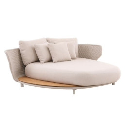 Lit rond avec plateau teck – confort et design extérieur - DELTA - TRESI