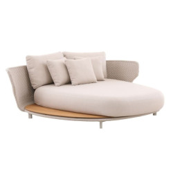 Lit rond avec plateau teck – confort et design extérieur - DELTA - TRESI