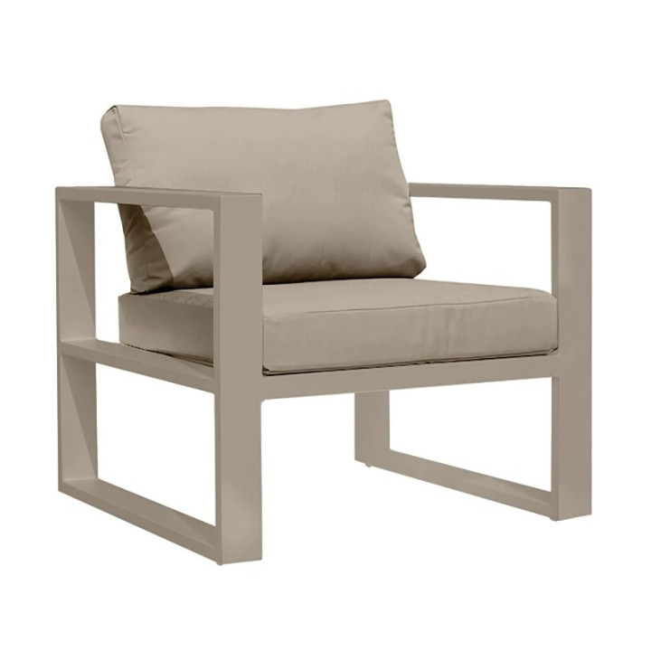 Fauteuil de jardin en aluminium avec coussins - BELLUNO - TRESI