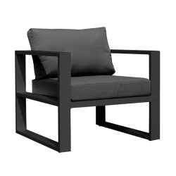 Fauteuil de jardin en aluminium avec coussins - BELLUNO - TRESI