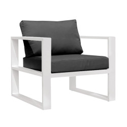 Fauteuil de jardin en aluminium avec coussins - BELLUNO - TRESI