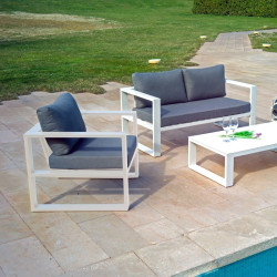 Fauteuil de jardin en aluminium avec coussins - BELLUNO - TRESI