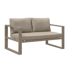 Canapé de jardin 2 places aluminium avec coussins - BELLUNO - TRESI