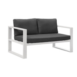 Canapé de jardin 2 places aluminium avec coussins - BELLUNO - TRESI