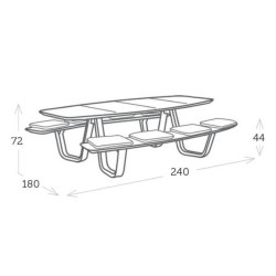 Table de jardin 8 places élégante et convivial d'extérieure - CLASS - TRESI