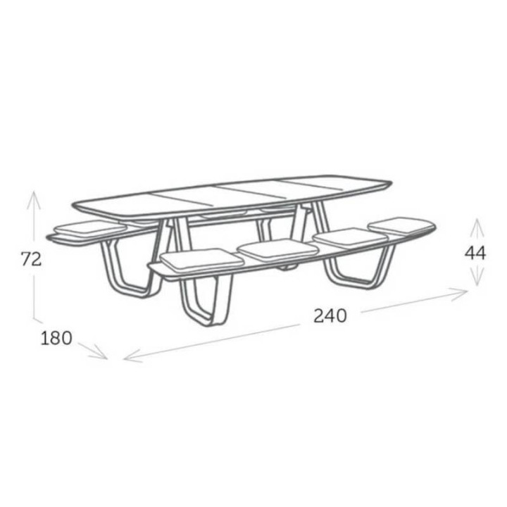 Table de jardin 8 places élégante et convivial d'extérieure - CLASS - TRESI