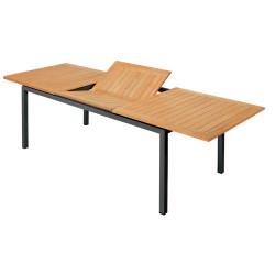 Table de jardin extensible élégante et modulable en aluminium et teck - ESSENTIAL - TRESI