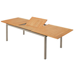 Table de jardin extensible élégante et modulable en aluminium et teck - ESSENTIAL - TRESI