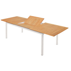 Table de jardin extensible élégante et modulable en aluminium et teck - ESSENTIAL - TRESI