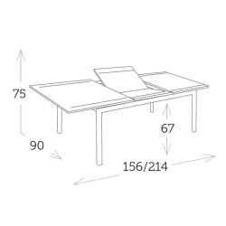 Table de jardin extensible élégante et modulable en aluminium et teck - ESSENTIAL - TRESI