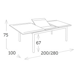 Table de jardin extensible élégante et modulable en aluminium et teck - ESSENTIAL - TRESI