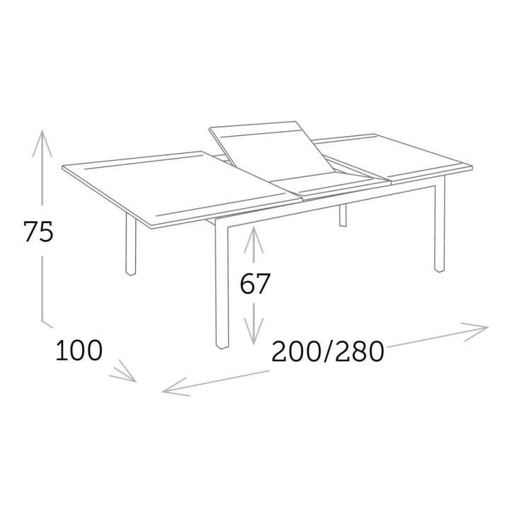 Table de jardin extensible élégante et modulable en aluminium et teck - ESSENTIAL - TRESI