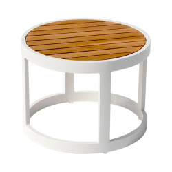 Table d’appoint moderne et pratique aluminium et teck - TOTEM - TRESI