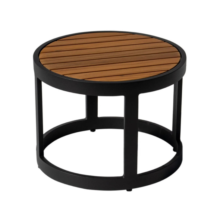 Table d’appoint moderne et pratique aluminium et teck - TOTEM - TRESI
