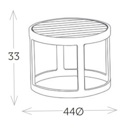 Table d’appoint moderne et pratique aluminium et teck - TOTEM - TRESI
