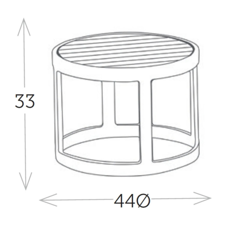 Table d’appoint moderne et pratique aluminium et teck - TOTEM - TRESI