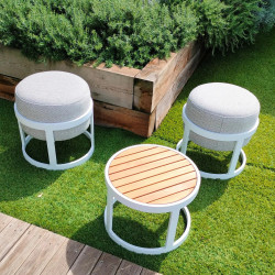 Table d’appoint moderne et pratique aluminium et teck - TOTEM - TRESI