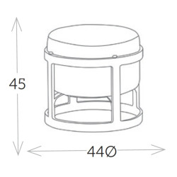 Tabouret d’extérieur design empilable aluminium et oléfine - TOTEM - TRESI