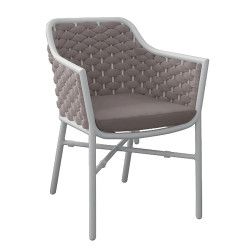 Fauteuil de jardin confortable Rio empilable en aluminium et corde - RIO - TRESI