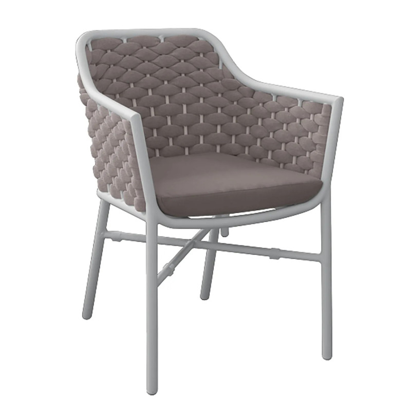 Fauteuil de jardin confortable Rio empilable en aluminium et corde - RIO - TRESI